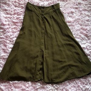 Army green skirt